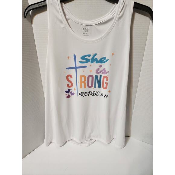 Christian faith-based tank top, She is strong, Proverbs tank Ladies XXXL (22) - Picture 2 of 2